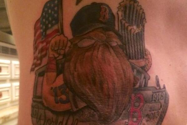 Jonny Gomes has an enormous Red Sox World series tattoo - Over the Monster