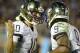 PASADENA, CA - NOVEMBER 15: Cyler Miles #10 of the Washington Huskies celebrates a Damore'ea Stringfellow #9 touchdown during the fourth quarter at Rose Bowl on November 15, 2013 in Pasadena, California. (Photo by Harry How/Getty Images)
