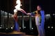Irina Rodnina and Vladislav Tretiak light the Olympic cauldron during the opening ceremony of the 2014 Winter Olympics in Sochi, Russia, Friday, Feb. 7, 2014. (AP Photo/Matt Slocum, Pool)