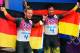 SOCHI, RUSSIA - FEBRUARY 12: Tobias Wendl (R) and Tobias Arlt of Germany celebrate after winning the gold medal during the Men's Luge Doubles on Day 5 of the Sochi 2014 Winter Olympics at Sliding Center Sanki on February 12, 2014 in Sochi, Russia. (Photo by Alex Livesey/Getty Images)