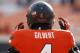 Oklahoma State cornerback Justin Gilbert (4) is pictured before the start of an NCAA college football game between Oklahoma State and Oklahoma in Stillwater, Okla., Saturday, Dec. 7, 2013. (AP Photo/Sue Ogrocki)