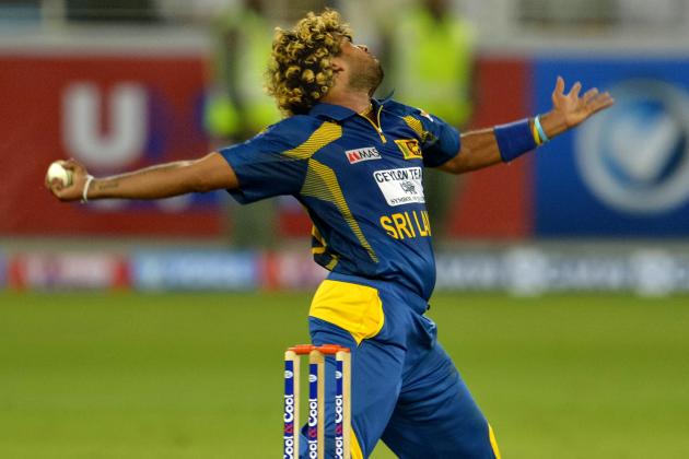 Sri Lanka bowler Lasith malinga, during the first T20 cricket match between Pakistan and Sri Lanka, at the DSC Cricket Stadium Dubai, United Arab Emirates, Wednesday, Dec. 11, 2013 (AP Photo/Ineke zondag)