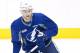 Tampa Bay Lightning forward Steven Stamkos skates during NHL hockey practice in Toronto on Tuesday, Jan. 28, 2014. Stamkos, who broke his leg in November, hopes that he will be able to play with the Lightning and then participate in the Sochi winter Olympic games next month for Canada. (AP Photo/The Canadian Press, Nathan Denette)
