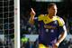 LIVERPOOL, ENGLAND - FEBRUARY 16: Jonathan de Guzman of Swansea City celebrates his goal during the FA Cup Fifth Round match between Everton and Swansea City at Goodison Park on February 16, 2014 in Liverpool, England. (Photo by Paul Thomas/Getty Images)