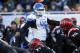 Buffalo linebacker Khalil Mack (46) prepares for a play during the first half of the Famous Idaho Potato Bowl NCAA college football game against San Diego State in Boise, Idaho, on Saturday, Dec. 21, 2013. San Diego State won 49-24. (AP Photo/Otto Kitsinger)