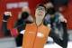 Gold medallist Jorrit Bergsma of the Netherlands celebrates after setting a new world record in the men's 10,000-meter speedskating race at the Adler Arena Skating Center during the 2014 Winter Olympics in Sochi, Russia, Tuesday, Feb. 18, 2014. (AP Photo/Matt Dunham)