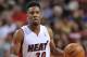 Jan 2, 2014; Miami, FL, USA; Miami Heat point guard Norris Cole (30) dribbles against the Golden State Warriors during the second half at American Airlines Arena. Mandatory Credit: Steve Mitchell-USA TODAY Sports