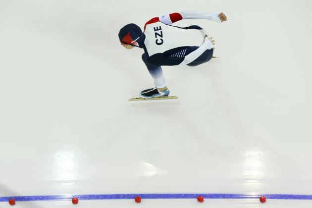 Martina Sablikova of the Czech Republic skates to win a silver medal in the women's 3,000-meter speedskating race at the Adler Arena Skating Center during the 2014 Winter Olympics, Sunday, Feb. 9, 2014, in Sochi, Russia. (AP Photo/Antonin Thuillier, Pool)