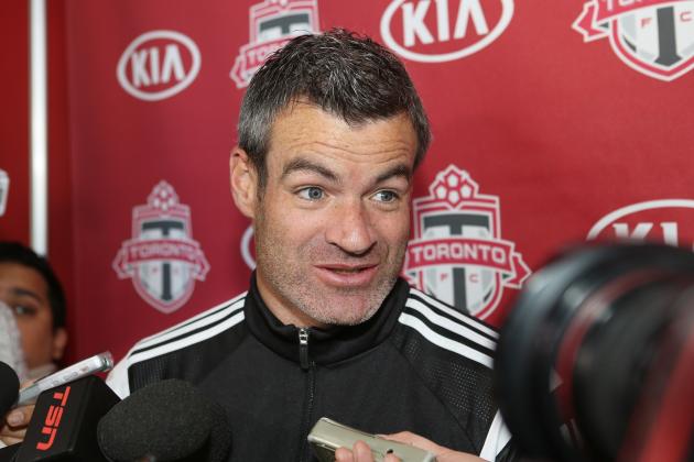 TORONTO, CANADA - FEBRUARY 11: Toronto FC head coach Ryan Nelsen talks to reporters during media day at the Kia training grounds on February 11, 2014 in Toronto, Ontario, Canada. (Photo by Tom Szczerbowski/Getty Images)