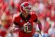 ATHENS, GA - OCTOBER 12: Aaron Murray #11 of the Georgia Bulldogs rolls out against the Missouri Tigers at Sanford Stadium on October 12, 2013 in Athens, Georgia. (Photo by Kevin C. Cox/Getty Images)