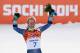 Men's giant slalom gold medalist Ted Ligety of the United States stands on the podium during a flower ceremony at the Sochi 2014 Winter Olympics, Wednesday, Feb. 19, 2014, in Krasnaya Polyana, Russia. (AP Photo/Gero Breloer)