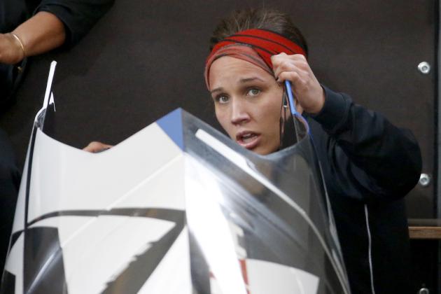 Feb 16, 2014; Krasnaya Polyana, RUSSIA; United States team member Lolo Jones during women's bobsleigh training of the Sochi 2014 Olympic Winter Games at Sanki Sliding Center. Mandatory Credit: Kevin Jairaj-USA TODAY Sports