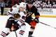 ANAHEIM, CA - FEBRUARY 5: Patrick Kane #88 of the Chicago Blackhawks controls the puck against Hampus Lindholm #47 of the Anaheim Ducks on February 5, 2014 at Honda Center in Anaheim, California. (Photo by Debora Robinson/NHLI via Getty Images)
