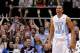 CHAPEL HILL, NC - JANUARY 26: Brice Johnson #11 of the North Carolina Tar Heels celebrates during the final seconds of a win over the Clemson Tigers at the Dean Smith Center on January 26, 2014 in Chapel Hill, North Carolina. North Carolina won 80-61. (Photo by Grant Halverson/Getty Images)
