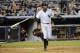 New York Yankees' Alfonso Soriano flips his bat after hitting a two-run home run during the fourth inning of a baseball game against the Baltimore Orioles Friday, Aug. 30, 2013, at Yankee Stadium in New York. (AP Photo/Bill Kostroun)