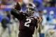Texas A&M quarterback Johnny Manziel (2) warms up before the start of the Chick-fil-A Bowl NCAA college football game against Duke Tuesday, Dec. 31, 2013, in Atlanta. (AP Photo/John Bazemore)