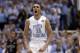 North Carolina's Brice Johnson rcelebrates following a basket late in the second half of an NCAA college basketball game against Duke in Chapel Hill, N.C., Thursday, Feb. 20, 2014. North Carolina won 74-66. (AP Photo/Gerry Broome)