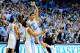 CHAPEL HILL, NC - FEBRUARY 20: Kennedy Meeks #3 and Marcus Paige #5 of the North Carolina Tar Heels celebrate after a win over the Duke Blue Devils at the Dean Smith Center on February 20, 2014 in Chapel Hill, North Carolina. North Carolina won 74-66. (Photo by Grant Halverson/Getty Images)