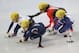 From left, Elise Christie of Britain, Park Seung-hi of South Korea, Marie-Eve Drolet of Canada and Veronique Pierron of France compete in a women's 1000m short track speedskating quarterfinal at the Iceberg Skating Palace during the 2014 Winter Olympics, Friday, Feb. 21, 2014, in Sochi, Russia. (AP Photo/Vadim Ghirda)
