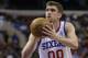 Philadelphia 76ers Spencer Hawes in action during an NBA basketball game against the Toronto Raptors, Friday, Jan. 24, 2014, in Philadelphia. (AP Photo/Matt Slocum)