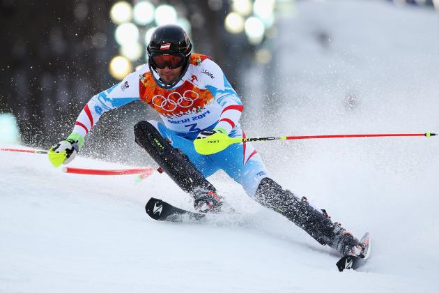 SOCHI, RUSSIA - FEBRUARY 22:  Mario Matt of Austria in action during the Men's Slalom during day 15 of the Sochi 2014 Winter Olympics at Rosa Khutor Alpine Center on February 22, 2014 in Sochi, Russia.  (Photo by Doug Pensinger/Getty Images)