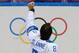 Teemu Selanne of Finland (8) gestures to the crowd after Finland defeated Team USA 5-0 in the men's bronze medal ice hockey game at the 2014 Winter Olympics, Saturday, Feb. 22, 2014, in Sochi, Russia. (AP Photo/Matt Slocum)