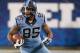 Dec 28, 2013; Charlotte, NC, USA; North Carolina Tar Heels tight end Eric Ebron (85) runs after a catch during the third quarter against the Cincinnati Bearcats in the Belk Bowl at Bank of America Stadium. Carolina defeated Cincinnati 39-17. Mandatory Credit: Jeremy Brevard-USA TODAY Sports