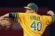 Oakland Athletics' Andrew Bailey works against the Pittsburgh Pirates during the ninth inning of a baseball game Saturday, June 26, 2010, in Oakland, Calif. (AP Photo/Ben Margot)