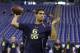 Eastern Illinois quarterback Jimmy Garoppolo throws during a drill at the NFL football scouting combine in Indianapolis, Sunday, Feb. 23, 2014. (AP Photo/Michael Conroy)