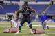 Florida State defensive lineman Timmy Jernigan runs a drill at the NFL football scouting combine in Indianapolis, Monday, Feb. 24, 2014. (AP Photo/Michael Conroy)