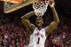 Indiana's Noah Vonleh (1) celebrates after a slam dunk in the second half of an NCAA college basketball game, Wednesday, Feb. 12, 2014, in Bloomington, Ind. Penn State won 66-65. (AP Photo/Doug McSchooler)