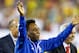 FOXBORO, MA - SEPTEMBER 10: Former Brazillian soccer player, Pele, waves to the crowd prior to the international friendly match between Brazil and Portugal at Gillette Stadium on September 10, 2013 in Foxboro, Massachusetts. (Photo by Jared Wickerham/Getty Images)
