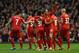 LIVERPOOL, ENGLAND - FEBRUARY 23: Jordan Henderson of Liverpool celebrates scoring the second goal with his team-mates during the Barclays Premier League match between Liverpool and Swansea City at Anfield on February 23, 2014 in Liverpool, England. (Photo by Clive Brunskill/Getty Images)