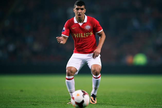 EINDHOVEN, NETHERLANDS - SEPTEMBER 25:  Zakaria Bakkali of PSV in action during the Dutch Cup match between PSV Eindhoven and SC Stormvogels Telstar at the Philips Stadion on September 25, 2013 in Eindhoven, Netherlands.  (Photo by Dean Mouhtaropoulos/Getty Images)