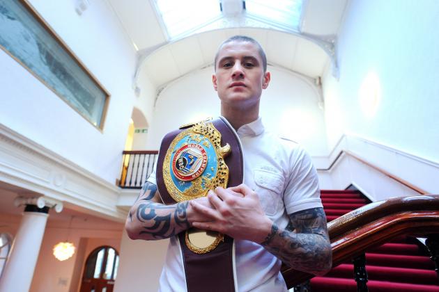 GLASGOW SCOTLAND, JANUARY 13 : World Lightweight champion Ricky Burns during a press conference to announce the Ricky Burns WBO World Lightweight title defence against Terence Crawford at the SECC in Glasgow on March 1, on January 13, 2014 in Glasgow Scotland. (Photo by Mark Runnacles/Getty Images)