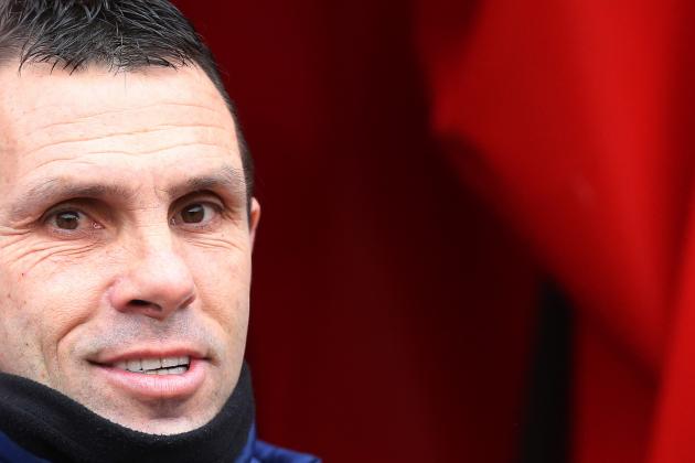 Sunderland's manager Gus Poyet looks on ahead of their English FA Cup fifth round soccer match against Southampton at the Stadium of Light, Sunderland, England, Saturday, Feb. 15, 2014. (AP Photo/Scott Heppell)