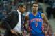 Nov 15, 2013; Sacramento, CA, USA; Detroit Pistons head coach Maurice Cheeks and point guard Brandon Jennings (7) chat during a free throw in the fourth quarter of the game against the Sacramento Kings at Sleep Train Arena. The Detroit Pistons defeated the Sacramento Kings 97-90 Mandatory Credit: Ed Szczepanski-USA TODAY Sports
