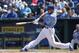 Kansas City Royals' Eric Hosmer hits a three-run home run off Detroit Tigers starting pitcher Doug Fister during the fifth inning of a baseball game at Kauffman Stadium in Kansas City, Mo., Sunday, Sept. 8, 2013. (AP Photo/Orlin Wagner)