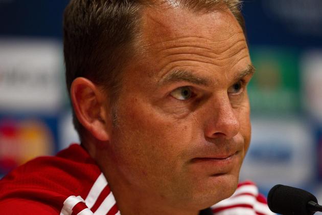 Ajax Amsterdam's coach Frank De Boer attends a press conference at the Camp Nou stadium, before a training session prior to the Champions League first round group F soccer match between FC Barcelona and Ajax Amsterdam, in Barcelona, Spain, Tuesday, Sept. 17, 2013. Barcelona will face Ajax Wednesday. (AP Photo/Joan Manuel Baliellas)