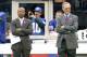 Oct 6, 2013; East Rutherford, NJ, USA; New York Giants general manager Jerry Reese (left) and owner John Mara before the game against the Philadelphia Eagles at MetLife Stadium. Mandatory Credit: Robert Deutsch-USA TODAY Sports