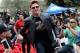 Jan 21, 2014; Los Angeles, CA, USA; Canelo Alvarez walks to the podium to begin a press conference held at the Los Angeles Central Public Library, to announce the 12-round super welterweight bout against Alfredo Anguloat on March 8, 2014. Mandatory Credit: Jayne Kamin-Oncea-USA TODAY Sports