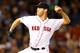 BOSTON, MA - SEPTEMBER 12: Rich Hill #53 of the Boston Red Sox pitches against the New York Yankees during the game on September 12, 2012 at Fenway Park in Boston, Massachusetts. (Photo by Jared Wickerham/Getty Images)