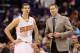 PHOENIX, AZ - JANUARY 15: Goran Dragic #1 and head coach Jeff Hornacek of the Phoenix Suns talk during the NBA game against the Los Angeles Lakers at US Airways Center on January 15, 2014 in Phoenix, Arizona. The Suns defeated the Lakers 121-114. NOTE TO USER: User expressly acknowledges and agrees that, by downloading and or using this photograph, User is consenting to the terms and conditions of the Getty Images License Agreement. (Photo by Christian Petersen/Getty Images)