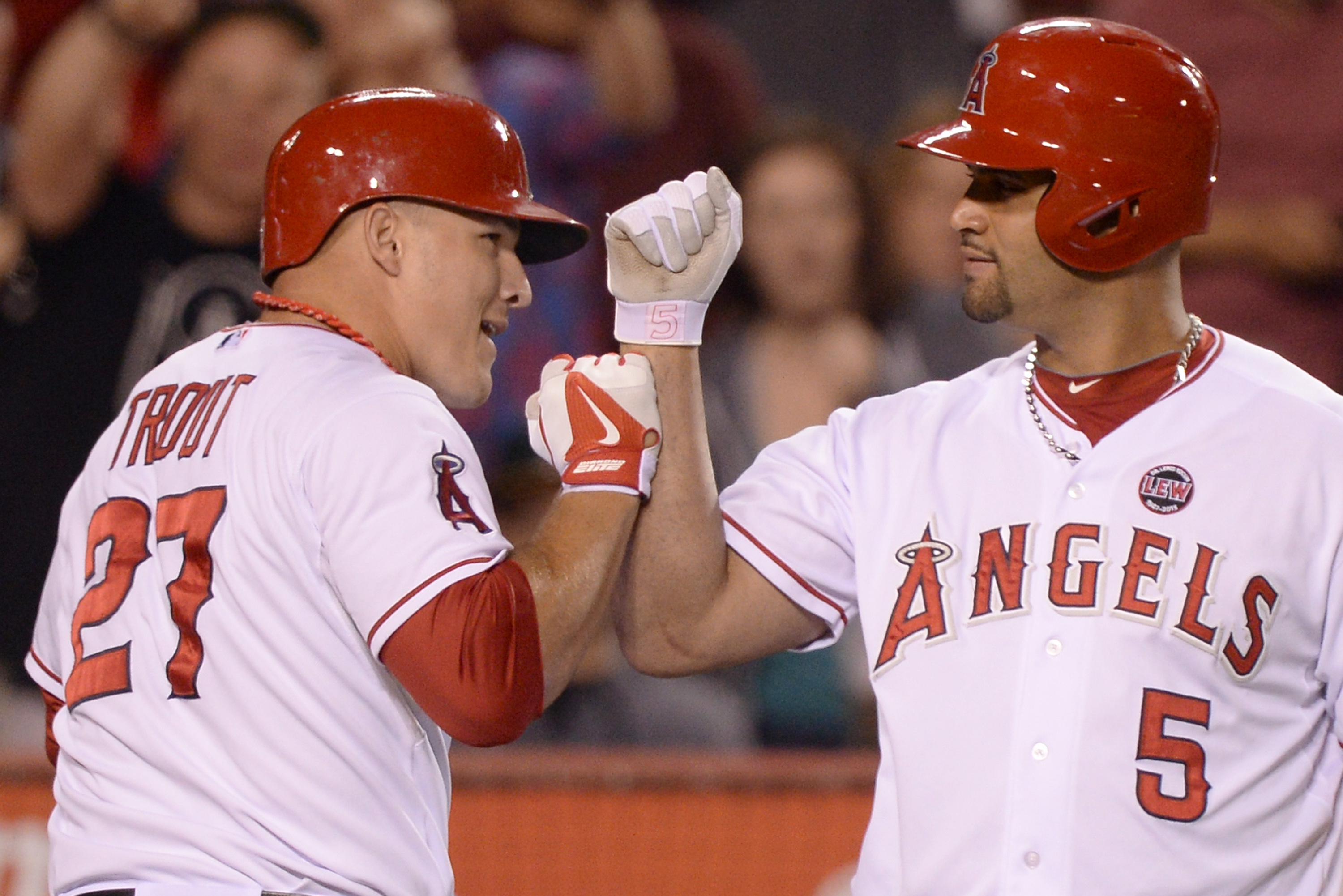 Angels' Mike Trout stealing fewer bases amid Albert Pujols' hot