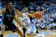 CHAPEL HILL, NC - FEBRUARY 20: Marcus Paige #5 of the North Carolina Tar Heels drives to the basket against Jabari Parker #1 of the Duke Blue Devils during their game at the Dean Smith Center on February 20, 2014 in Chapel Hill, North Carolina. North Carolina won 74-66. (Photo by Grant Halverson/Getty Images)