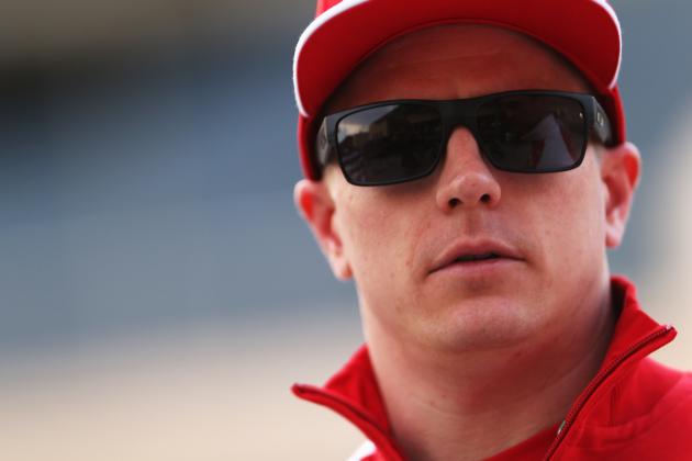 BAHRAIN, BAHRAIN - FEBRUARY 22:  Kimi Raikkonen of Finland and Ferrari talks at the drivers interview session following day four of Formula One Winter Testing at the Bahrain International Circuit on February 22, 2014 in Bahrain, Bahrain.  (Photo by Mark Thompson/Getty Images)