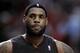 Miami Heat's LeBron James (6), looks on during the final minutes of overtime in an NBA basketball game against the Chicago Bulls in Chicago, Sunday, March 9, 2014. Chicago won 95-88 in overtime. (AP Photo/ Paul Beaty)