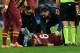 NAPLES, ITALY - MARCH 09: Kevin Strootman of Roma lies injured during the Serie A match between SSC Napoli and AS Roma at Stadio San Paolo on March 9, 2014 in Naples, Italy. (Photo by Giuseppe Bellini/Getty Images)