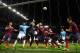 MANCHESTER, ENGLAND - FEBRUARY 18: Victor Valdes of Barcelona rises to make a save under pressure during the UEFA Champions League Round of 16 first leg match between Manchester City and Barcelona at the Etihad Stadium on February 18, 2014 in Manchester, England. (Photo by Clive Brunskill/Getty Images)