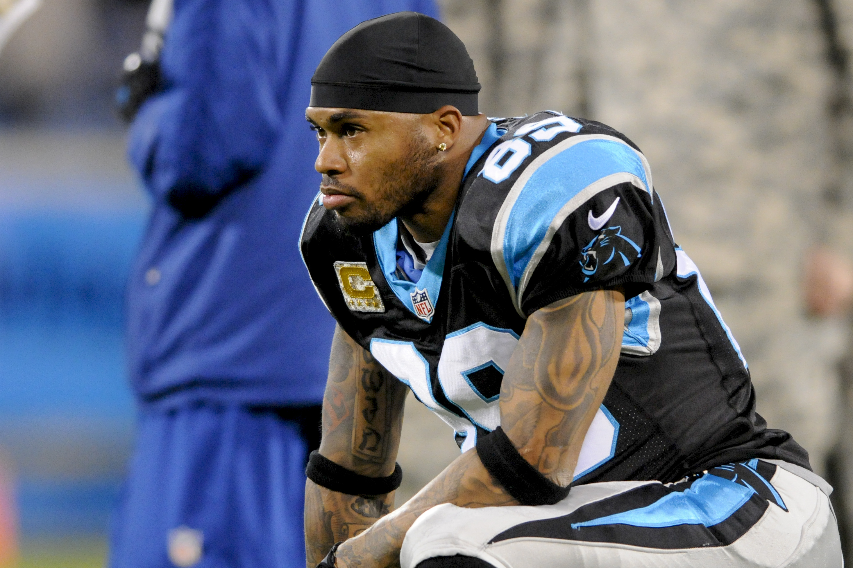 Carolina Panthers wide receiver Steve Smith (89) does a snowman